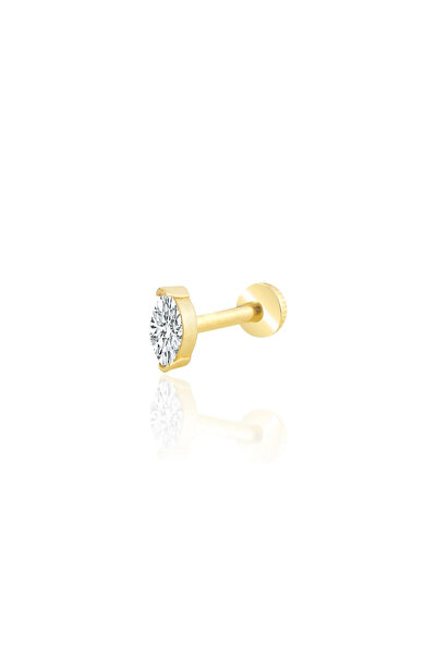 YAVUZ KUYUMCULUK 14 Ayar Altın Markiz Taş Tragus Piercing
