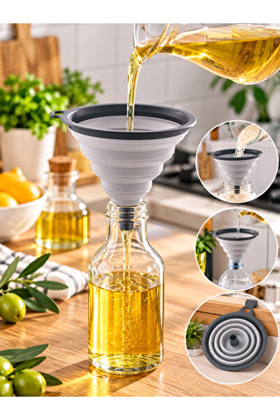 HOMENIVA Foldable Accordion Funnel, Space Saving Silicone Funnel