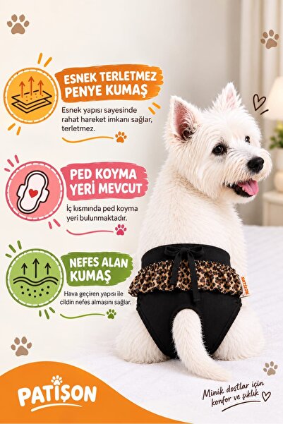 Küçük Irk Leopar Desenli Regl İç Çamaşırı