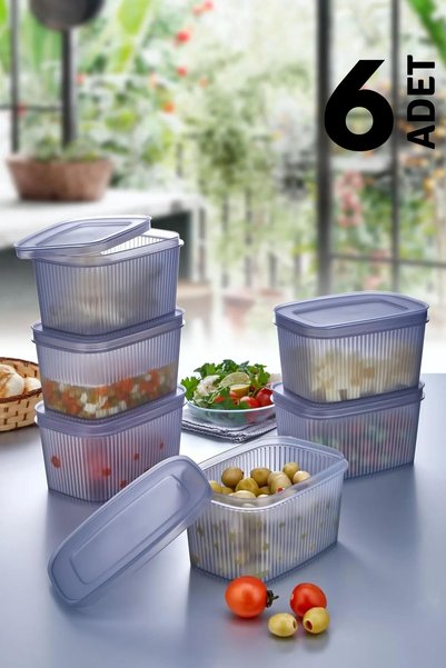 HOMENIVA 6 Pieces Storage Container with Lid - Refrigerator Container 1300 Ml