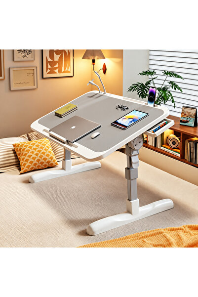 Mcstorey Katlanabilir Laptop Masası LED Aydınlatmalı USB Fanlı Dizüstü Bilgis...