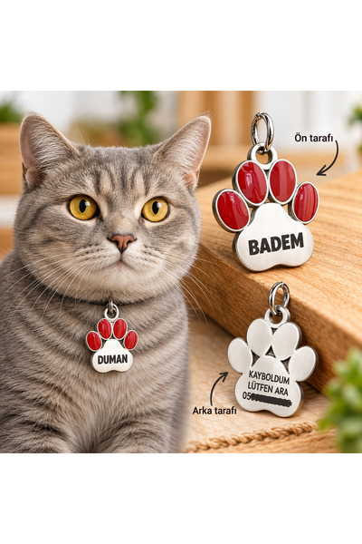 dekoliva Pati Metal Kedi Köpek Künyesi Kedi Köpek İsimlik
