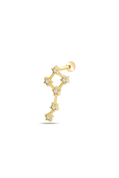 YAVUZ KUYUMCULUK 14 Ayar Altın Taşlı Yıldız Tragus Piercing