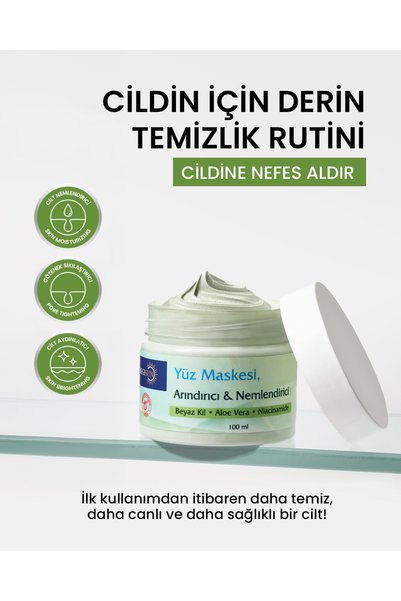 BEGISUN Face Mask Double Set 2X100 ml |   Contains White Clay, Aloe Vera, and Niacinamide