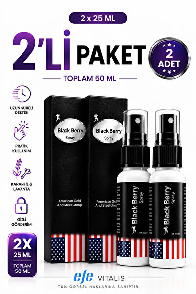 Erkek Uzun Deneyim Etkili Masaj Spreyi 25 ml x 2'li Paket