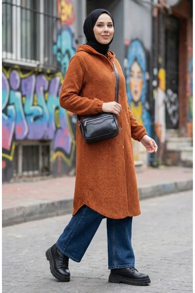 sefamerve Hooded Button Cap 0201-08 Orange