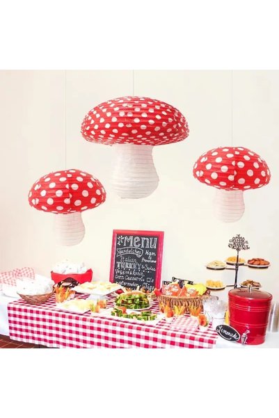 Choice Other Red 3Pcs Big(1P*12") xSmall(2PCS*8") Mushroom Paper Lanterns for...