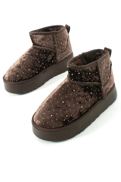 BirEylül Shoes Stoned Premium Fur Women's Boots 00298