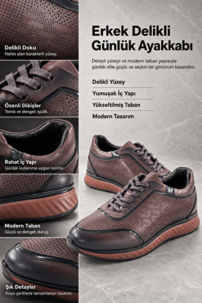 PATRICK CASSA Men's Genuine Leather Sneaker Casual Shoes