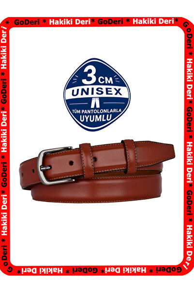 GoDeri 100% piele naturală, centură pentru bărbați de 3 cm, culoare roșu-brun...