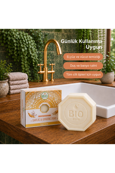 Bio Asia Garlic & Ginseng Soap – Energetic Freshness Effect – 150 g