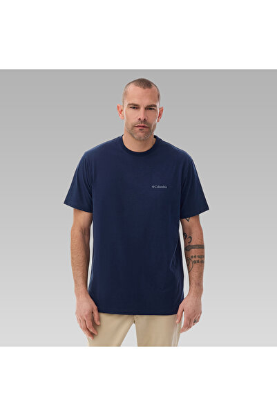 Columbia Csc M Basıc Sm Logo Brushed Ss Tee Erkek Tişört Lacivert Cs0282-466