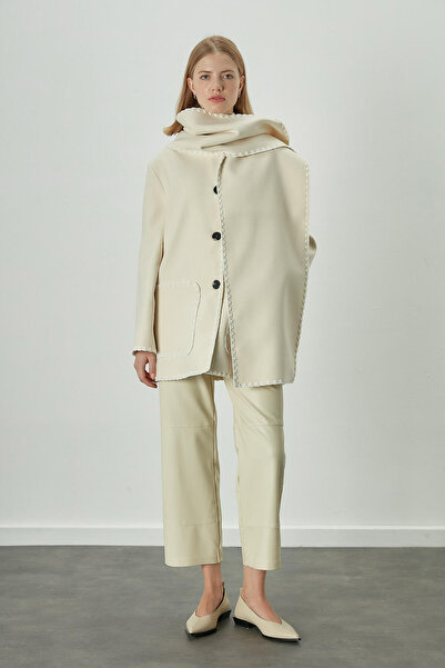 Manuka MAYA EMBROIDERED CACHET COAT ECRU