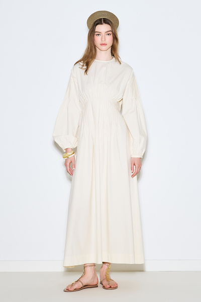 Manuka Belly Pleated Detailed Dress Butter