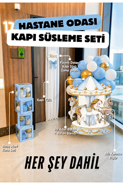 cansınevent Her Şey Dahil Hastane Odası Kapı Süsleme Seti - Balon Standı, Atl...