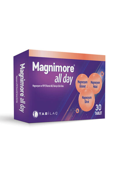 Magnimore Magnimore All Day Magnezyum ve P5P (Vitamin B6) Takviye Edici Gıda ...