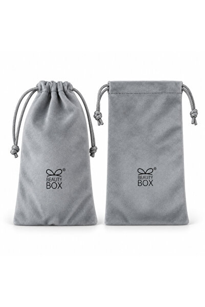 Beauty Box Logolu Ipeksi Kadife Gri Renk Güneş Gözlüğü Ve Elektronik Eşya Kılıfı