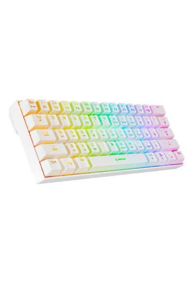 Rampage KB-RX63 B-ATOM Beyaz Bluetooth RGB Backlight Red Switch Mekanik Q 63 ...