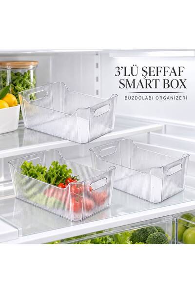 Okyanus Home Smart Box Şeffaf 3'lü Set 2000ML