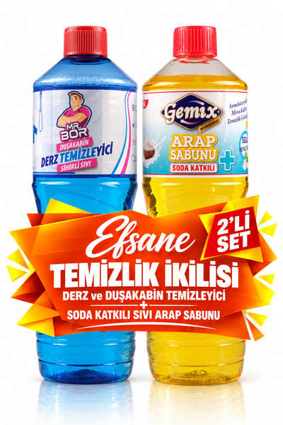 MR.BOR 2li set Sodalı Tuvalet Derz Banyo Fayans arası Temizleyici Çam Koku 1 ...
