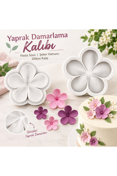 Şenhomee Silicone Mold Flower Leaf Vein Mold Cherry Blossom Mold Cake Decorat...