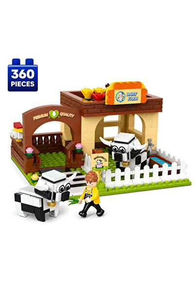 Minibric Set de Constructie cu Piese Tip Blocuri Construit 360 Piese Dairy Fa...