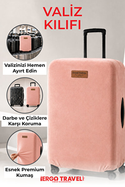 Viscofoam Valiz Bavul Koruma Kılıfı Kadife Kılıf - Somon | Ergo Travel