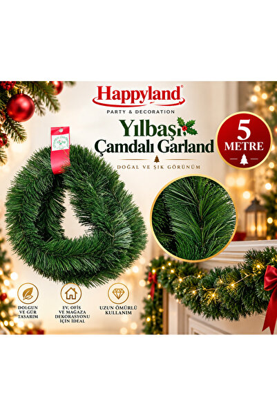 Happyland Pine Branch Garland 5 Meters Long Natural Looking Branch