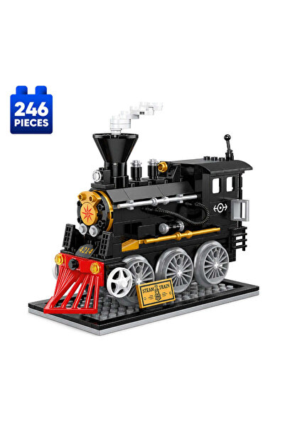 Minibric Set de Constructie Piese Tip Blocuri Construit 246 Piese Steam Train...