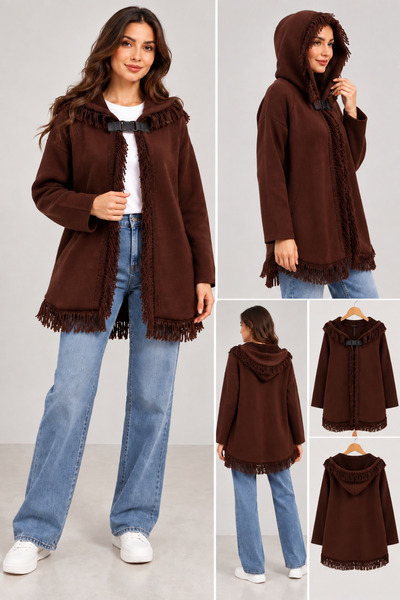 CNR TEKSTİL Tricot Jacket with Tassel Detail
