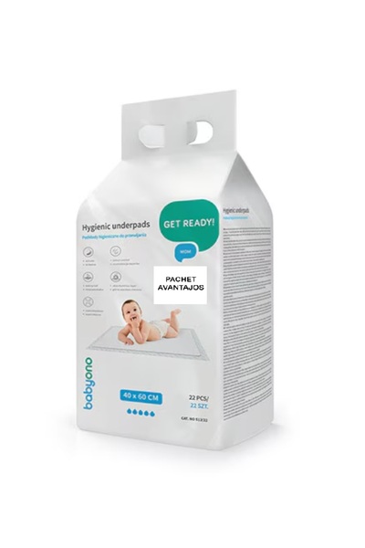 Babyono Set 22 bucati protectii impermeabile/aleze de unica folosinta, 40x60 ...