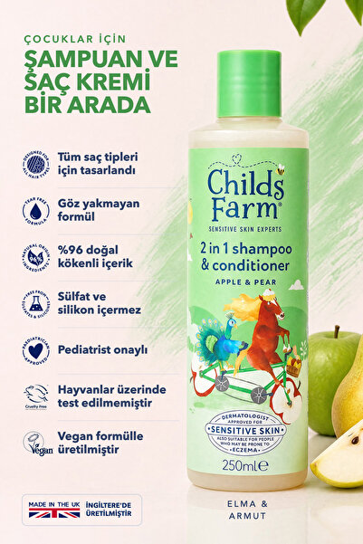 Childs Farm Apple and Pear Extract 2 in 1 Shampoo and Conditioner 250 ml