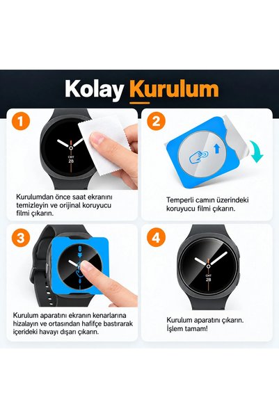 Dexmon Huawei Watch Gt2 Gt2e Gt3 Gt4 Gt 5 Gt6 Gt7 Pro Se Elite 46mm Kolay Uygulama Hizalama Aparatlı Cam Ekran Koruyucu