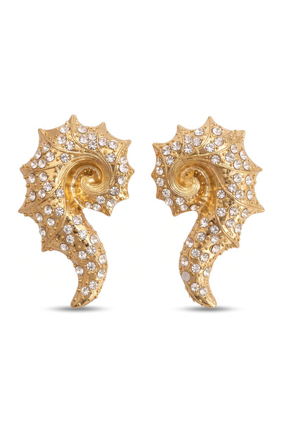 LYRA Bags & Accessories Seahorse Figured Zircon Stone Stylish Big Earrings