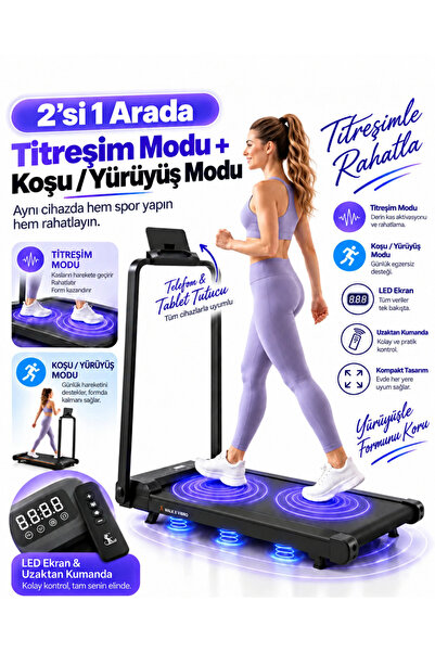 EN SİGA Titreşimli Yürüme ve Koşu Bandı Motor LED Ekran Uzaktan Kumandalı Yür...