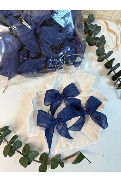 LAYLAEVENTS Layla Events Keten Kurdele Hazır Fiyonk -20 Adet-lacivert