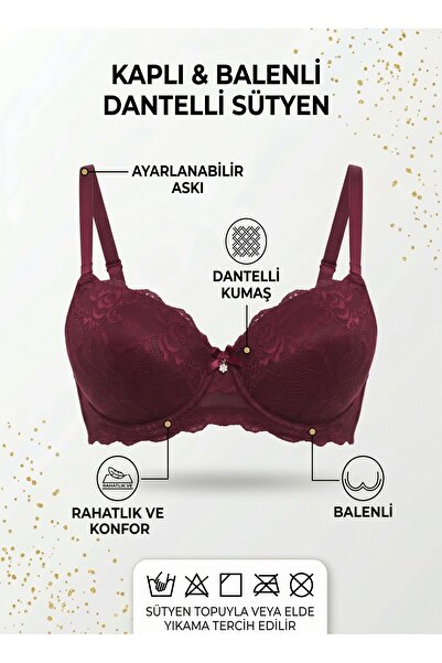 EBRULİ LİNGERİE حمالة صدر دانتيل مدعمة بالسيليكون