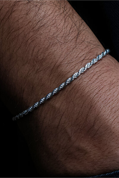 ADA LİFE GÜMÜŞ 925 Ayar Gümüş 3 mm Burma Halat Bileklik(ÖZEL KUTULU)