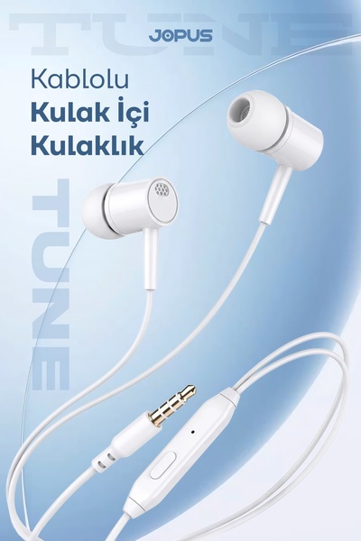 Jopus Yüksek Sesli Stereo Kulak İçi Kulaklık Mikrofonlu Siyah 3.5mm Aux Jack ...