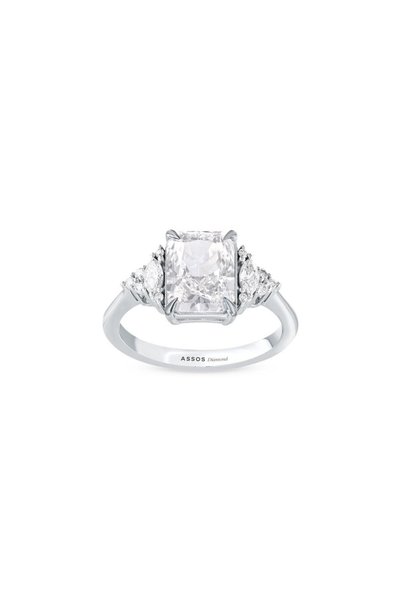 Assos Pırlanta 0.21 Karat Violet Emerald Kesim Pırlanta Yüzük