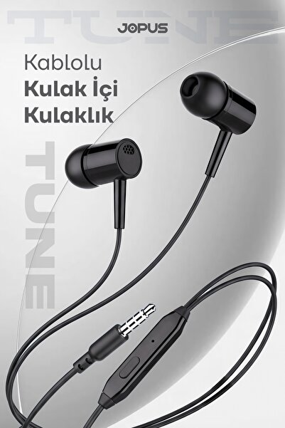 Jopus Yüksek Sesli Stereo Kulak İçi Kulaklık Mikrofonlu Beyaz 3.5mm Aux Jack ...