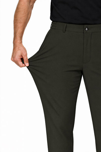 goffra Ανδρικό παντελόνι Jogger North Flexible με ελαστική μέση, χακί M702-R0...