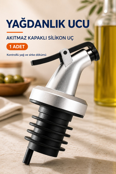 COZY SENSE Şişe Ucu Tıpası 1 Adet Damlama Yapmaz Paslanmaz Uçlu Yağ Sirke Şar...