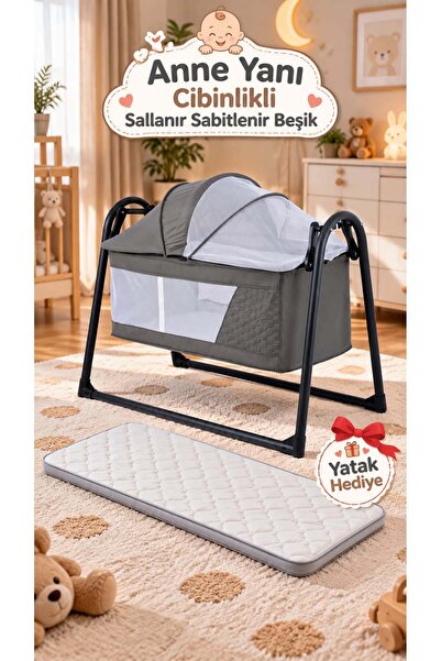 TURHAN BEBE Sallanır Sabitlenir Anne Yanı Fileli Hamak Beşik