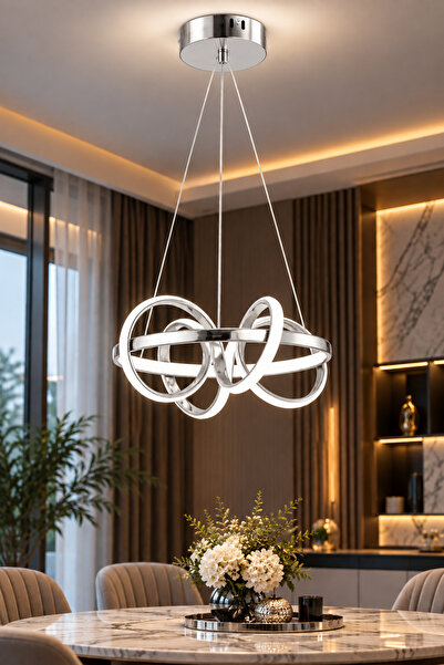 MYLUX AYDINLATMA VE TASARIM SILA LEDLİ MODERN KROM AVİZE