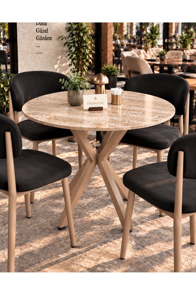 Stella luce Mutfak Cafe Balkon Bahçe Restoran Yemek Masası 70X70 Cappuccino T...
