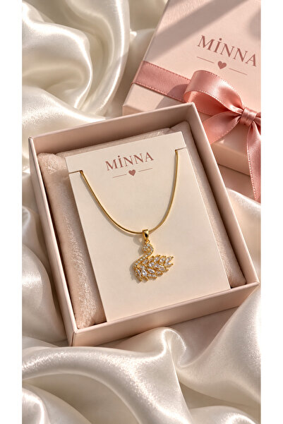 MİNNA JEWELRY GOLD DETAYLI KUĞU KOLYE