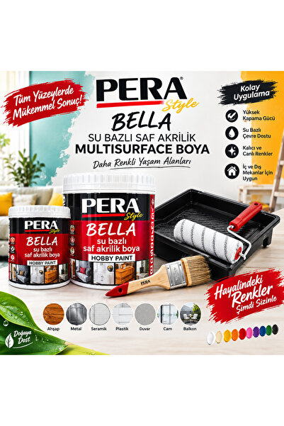Pera Bella (4 Parça Set) Yeni Nesil Dönüşüm Boyası Beyaz - Dolap-Fayans-Cam-P...