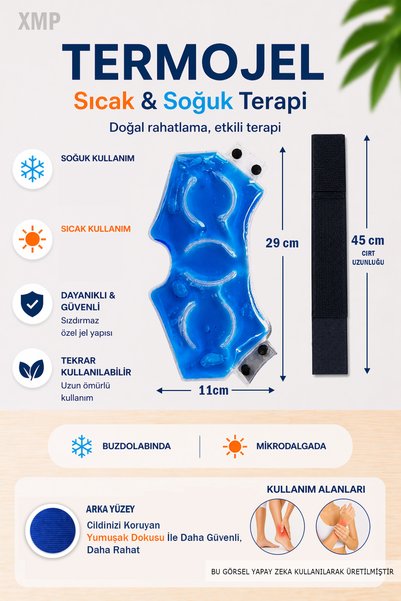 XMP TERMOJEL Sıcak Soğuk Kompres Termojel 27cm X 12cm El Ve Ayak Bileği, Soğuk Buz Jel