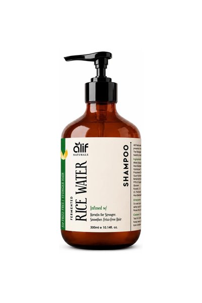 ALIF NATURALS Rice Water & Keratin Shampoo - Strengthens Hair, Reduces Breaka...